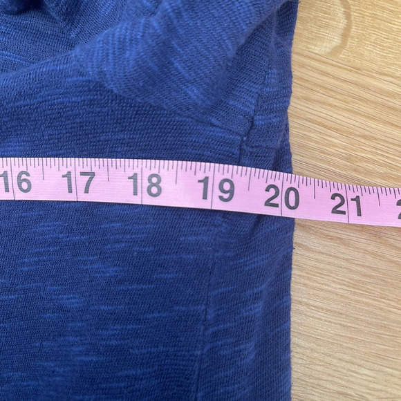 J. Jill Cardigan Sweater Womens Size M Blue Linen Open Front Beachy Coastal - Picture 8 of 8